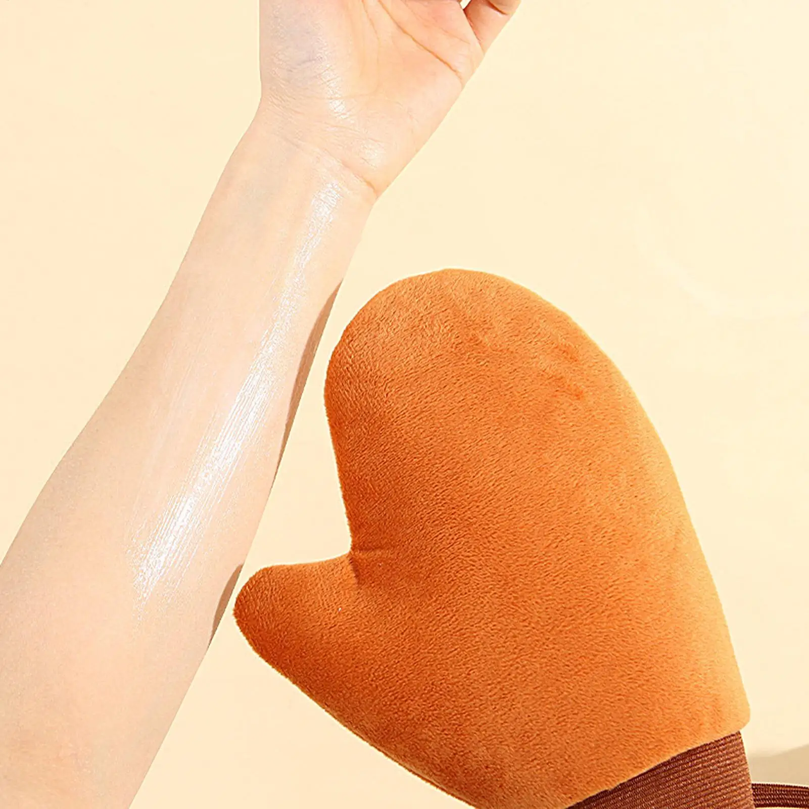 Tan Mitt Body Lotion Glove Self Tanning Mitt Double Sided Prevents Sticky Hands Applicator Portable Quick Dry Flocking Glove