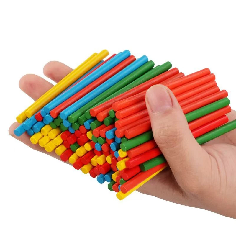 100PCS Wooden Counting Sticks Math Educational Toys Montessori Mathematics Learning Supplies for Kids Boys Girls