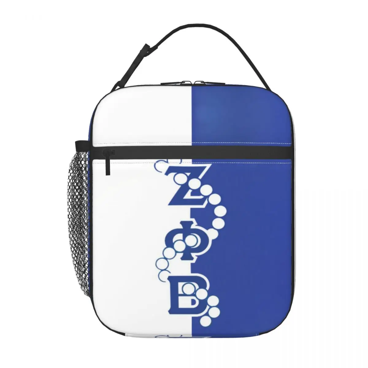 Zeta Phi Beta Logo Insulated Lunch Bag for Women Portable ZOB Sorority Cooler Thermal Lunch Tote Office Picnic Travel