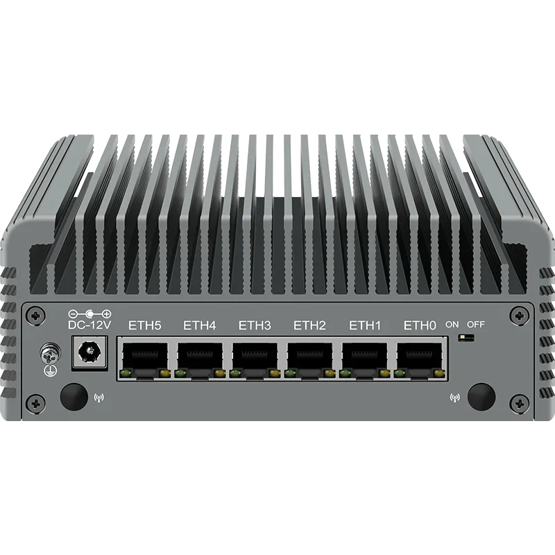 6 LAN جهاز جدار الحماية 2.5G راوتر الجيل الثاني عشر Intel i3-N305/N100 DDR5 2 * NVMe 2 * SATA3.0 كمبيوتر صغير بدون مروحة ESXi Proxmox Host