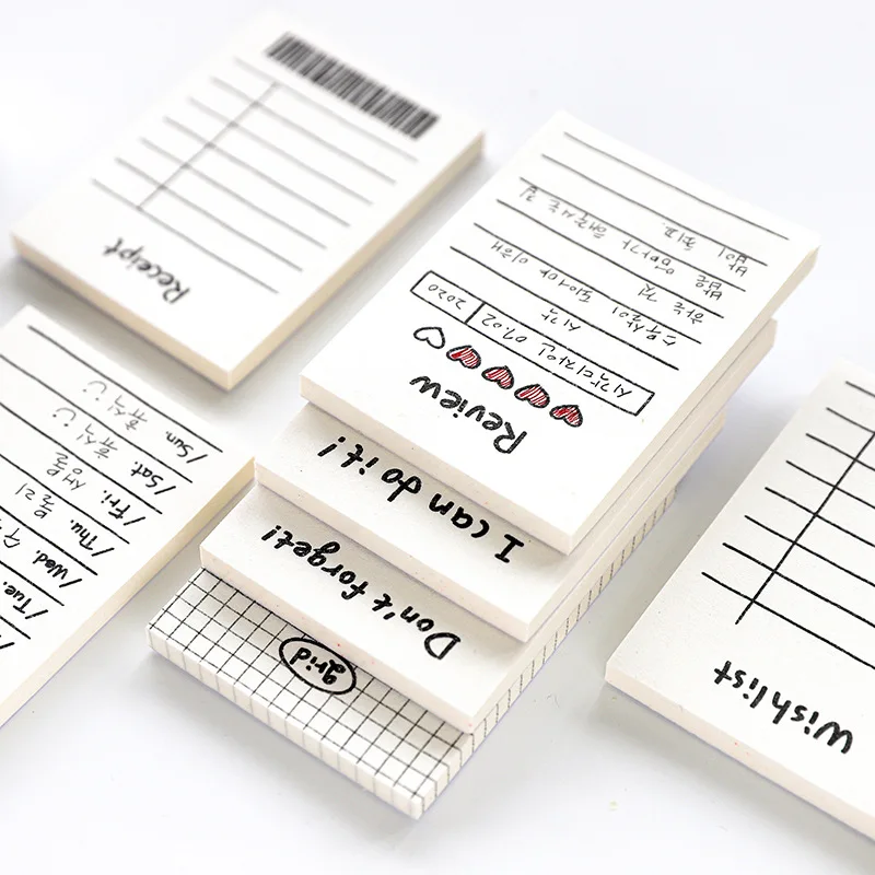 50 Sheets Simple Line Memo Book Task List Plan Memo Notebook Word Notebook Handheld Notebook Message Sticker Book