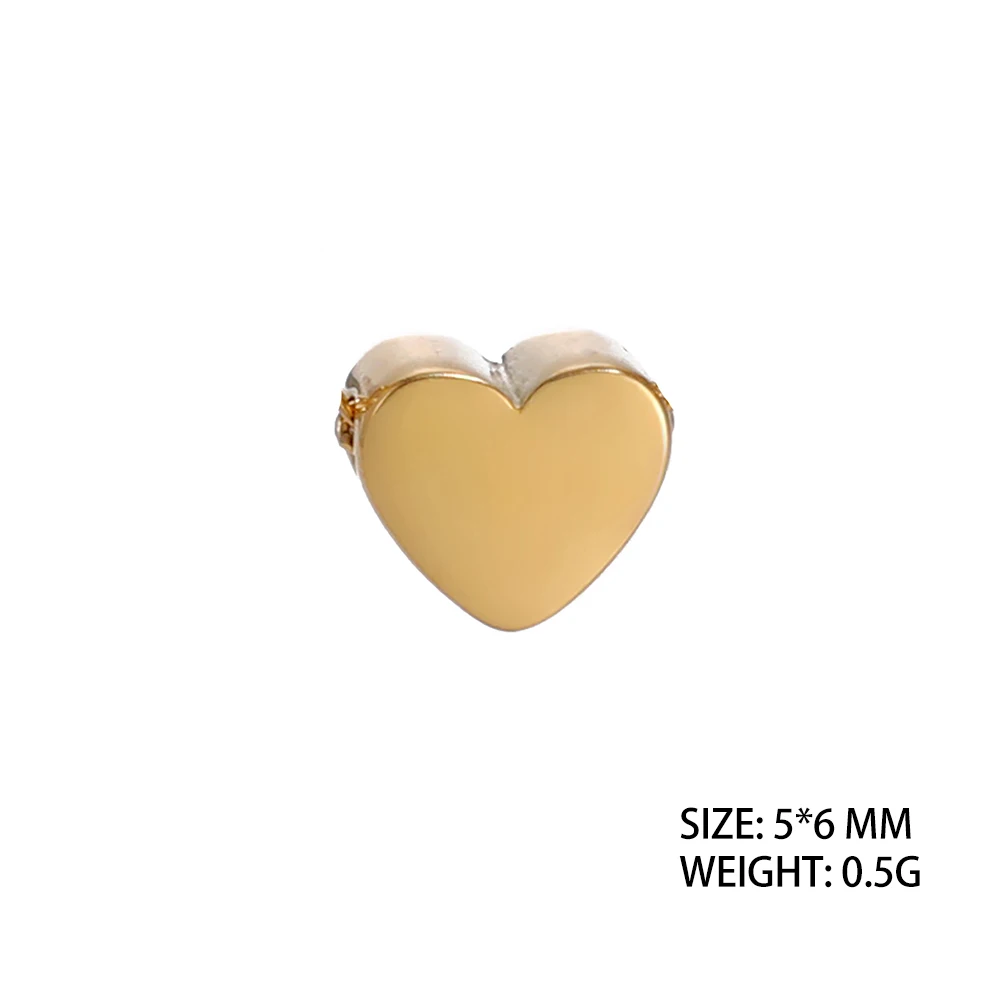 Skyrim 5 Stück/Set Edelstahl 5mm Mini-Herzanhänger für Schmuckherstellung Goldfarben DIY-Anhänger für Halskette Armband Großhandel – Detail 2
