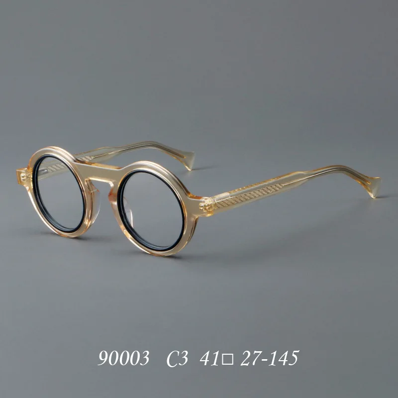 Lunettes rétro en acétate pour femmes, monture ronde bloquant les couleurs, peut personnaliser les lentilles de lecture pour myopie et presbytie