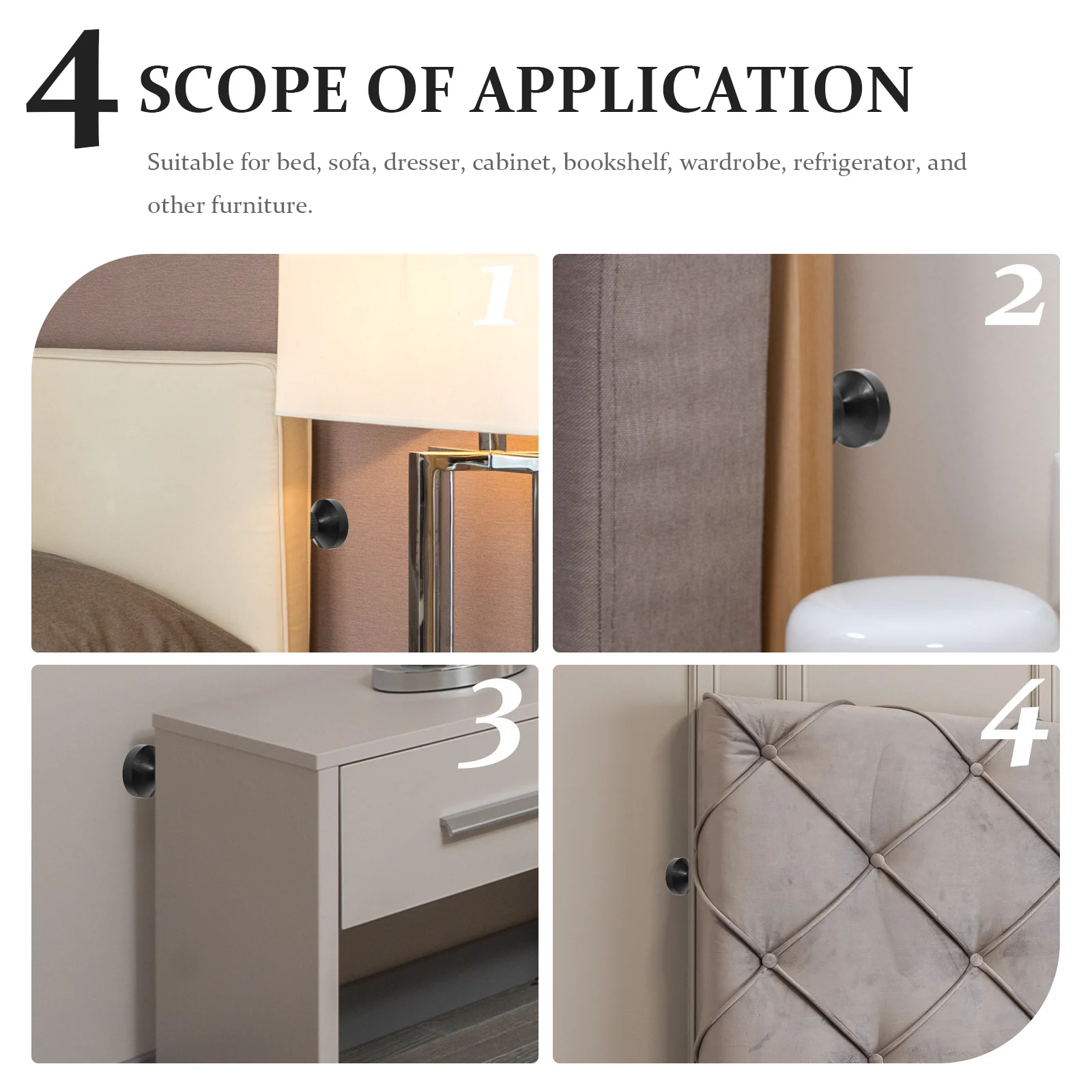 

1Set Threaded Bed Frame Stabilizer Headboard Stopper Easy to Adjust Widely Applied in Home Office Hotel School