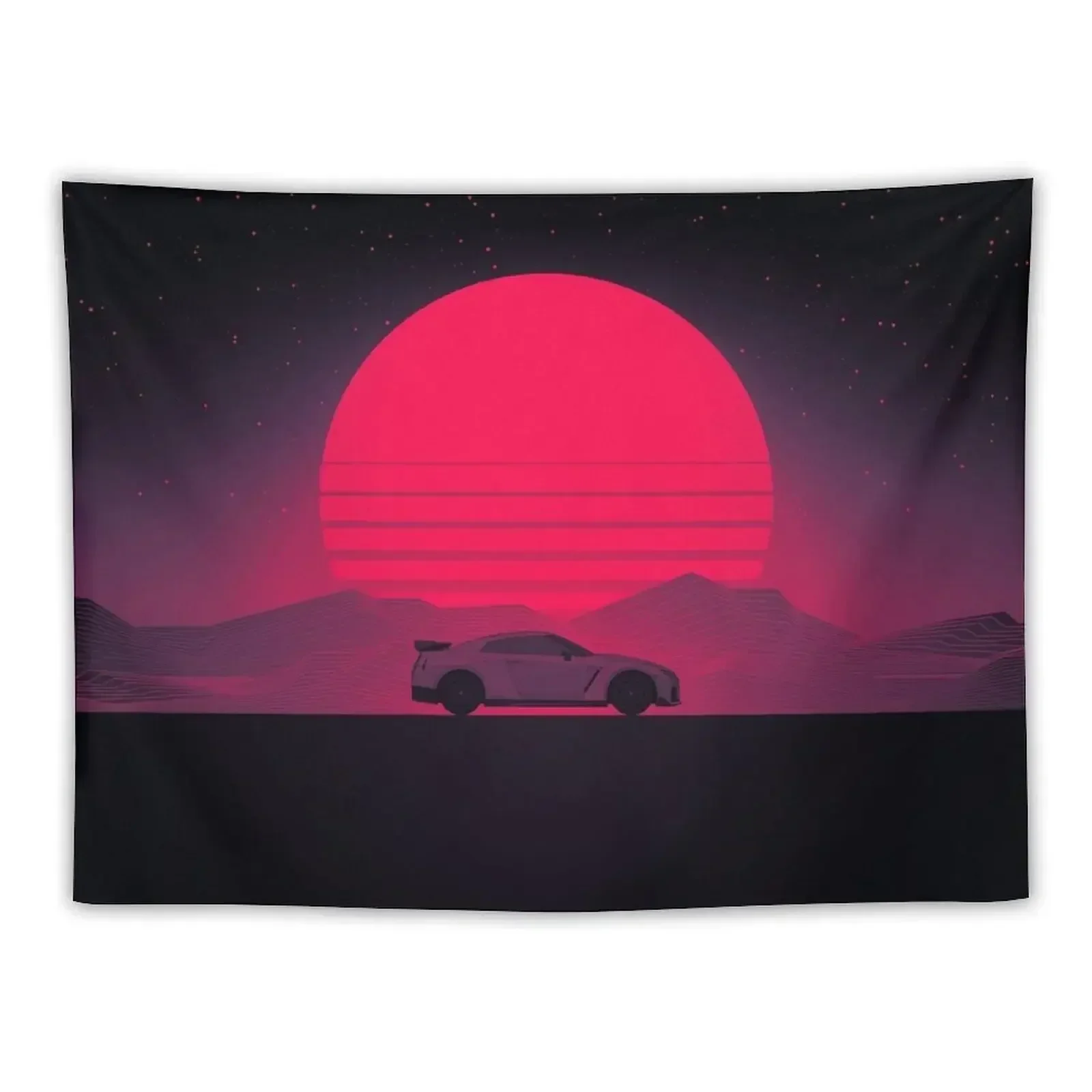 

Sunset Sports Car Tapestry Wall Mural Decoration Aesthetic Aesthetics For Room Tapestry