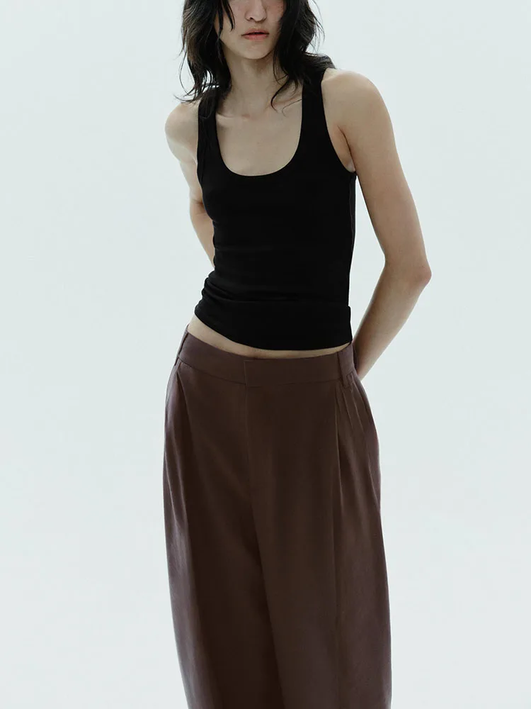 Fall New Women's High Waist Double Pleat Straight Leg Versatile Slimming Cover up Pants Ethnic Stage Costume Ladies Faion