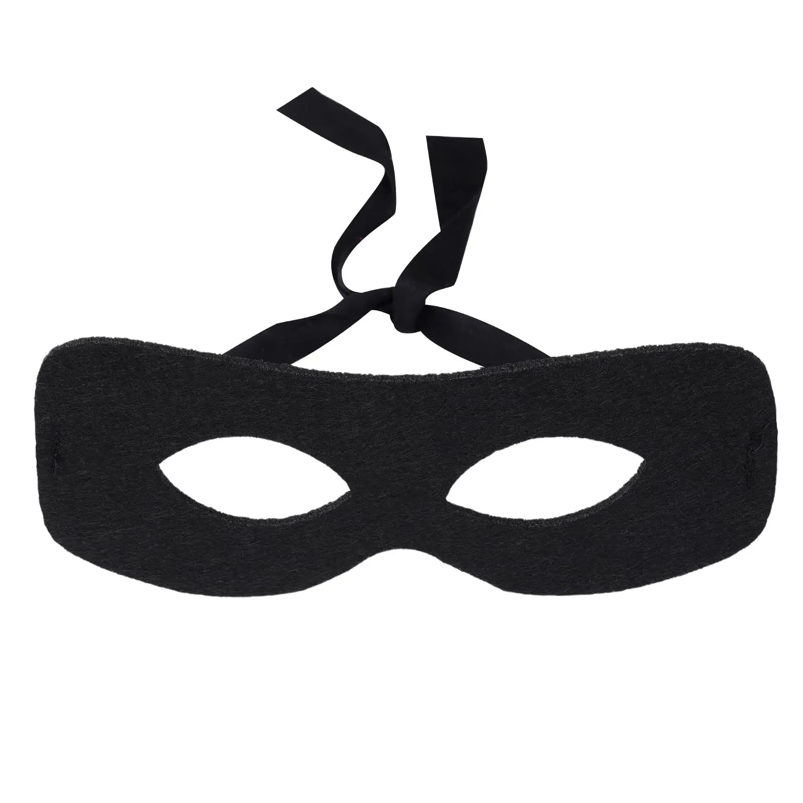 Halloween Black Eye Mask, Robber Burglar Thief Eye Mask for Halloween Party Classic Black Mask with Long Tie Straps, Reusable Black Eye Mask Costume for Halloween, Robber and Burglar Themed Parties
