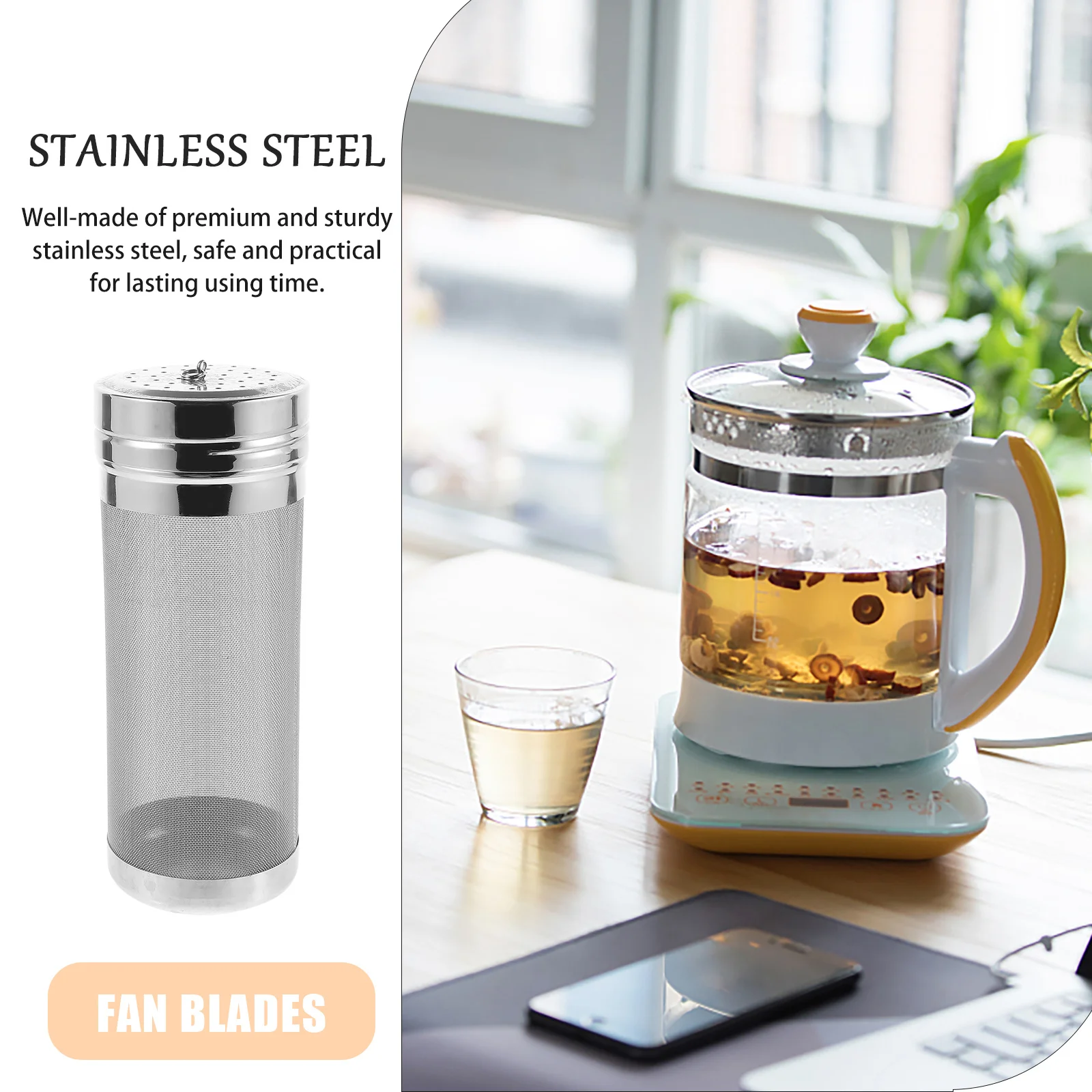 

Beer Brewing Filter Stainless Steel Hop Mesh Strainer Lid Homebrew Fermenter Brew Filter Tube Filtering Tool Hop Strainer