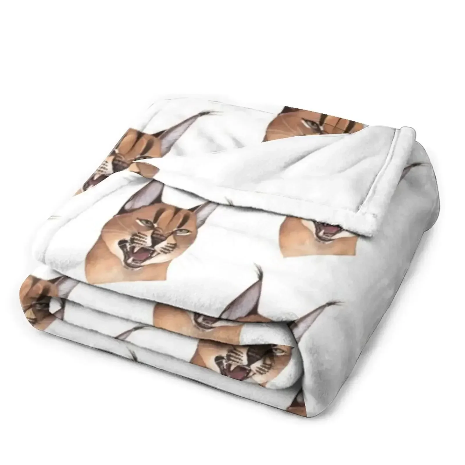 Caracal cat Throw Blanket Faux Fur Soft Warm Blanket for Bed - view 3