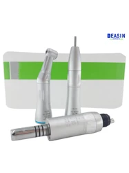 Dental DEASIN Low Speed Handpiece Kit Air Turbine Straight Contra Angle Air Motor Inner Water Spray 2/4 Holes Handpiece