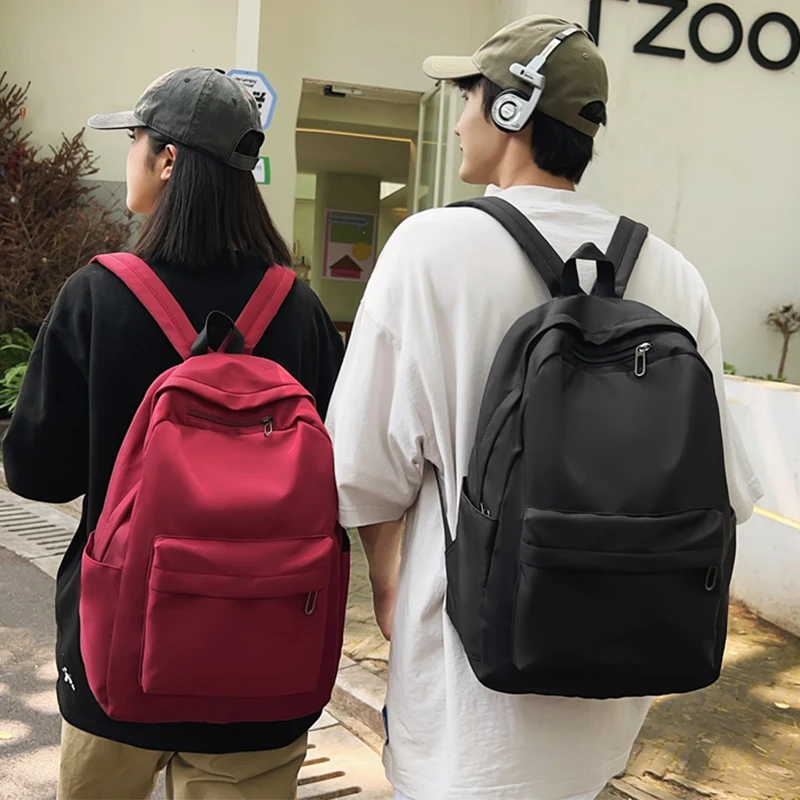 Zaini semplici Borsa da viaggio di grande capacità Tinta unita Harajuku Studente Zaino Donna Uomo Zaino unisex Adolescente