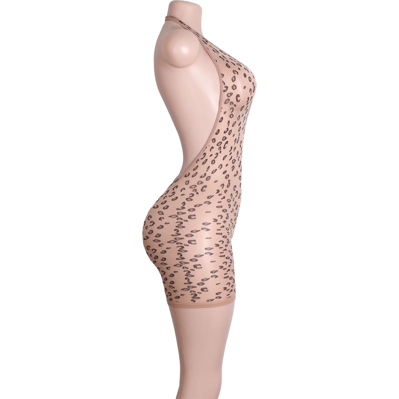 مثير ليوبارد طباعة ارتداءها ملابس السباحة البوليستر السراويل العميق الخامس القطب الرقص الزي أداء ارتداء ملابس الرقص الغريبة كلوبوير #4