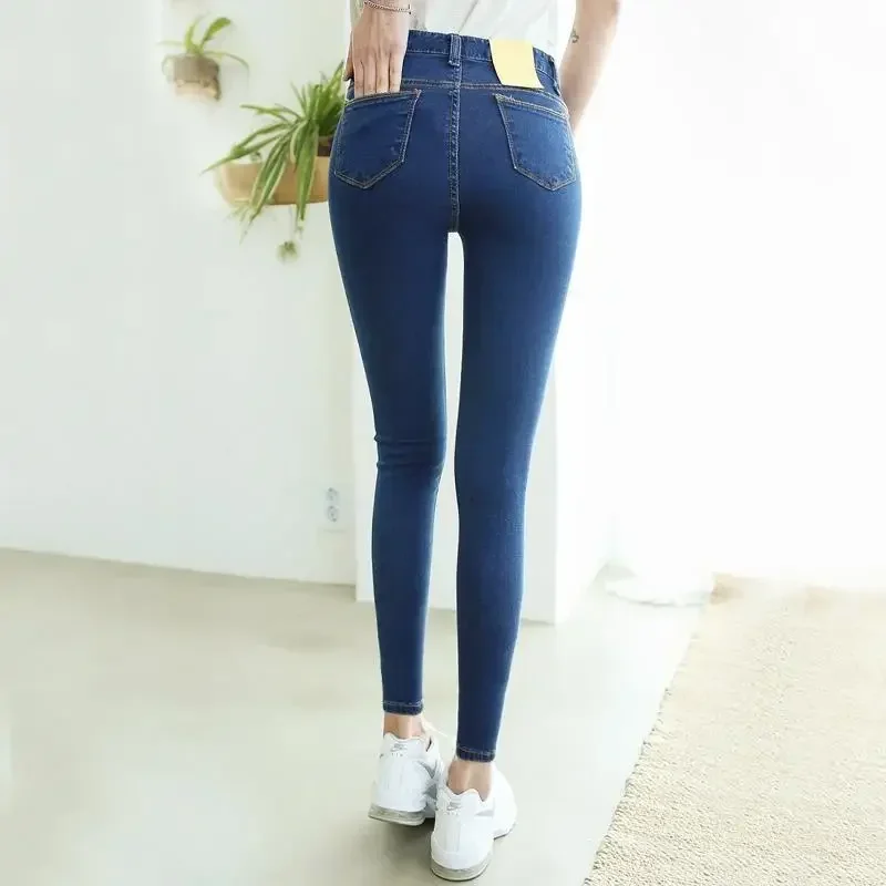 Open-Crotch Pants High Waist Jeans Women\'s Cropped Pants Tight Feet with Double-Headed Invisible Zipper Couple Dating Field