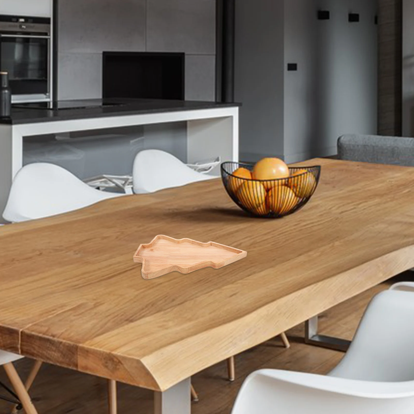 

Christmas Tree Serving Tray Wooden Xmas Snack Plate Multi-Purpose Fruit Dish Dinner Party Tray Christmas Tree Shaped Dish