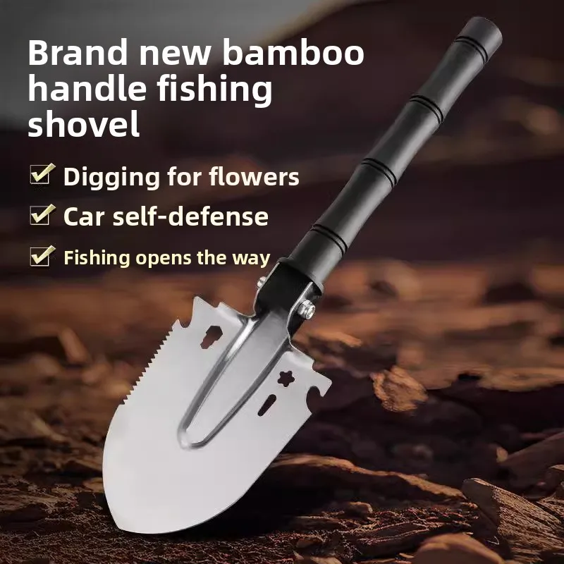 

Outdoor Engineer Shovel, Multi-functional, Non-folding, Portable, Shovel For Climbing, Camping, Fishing, Digging, And Earthmovin
