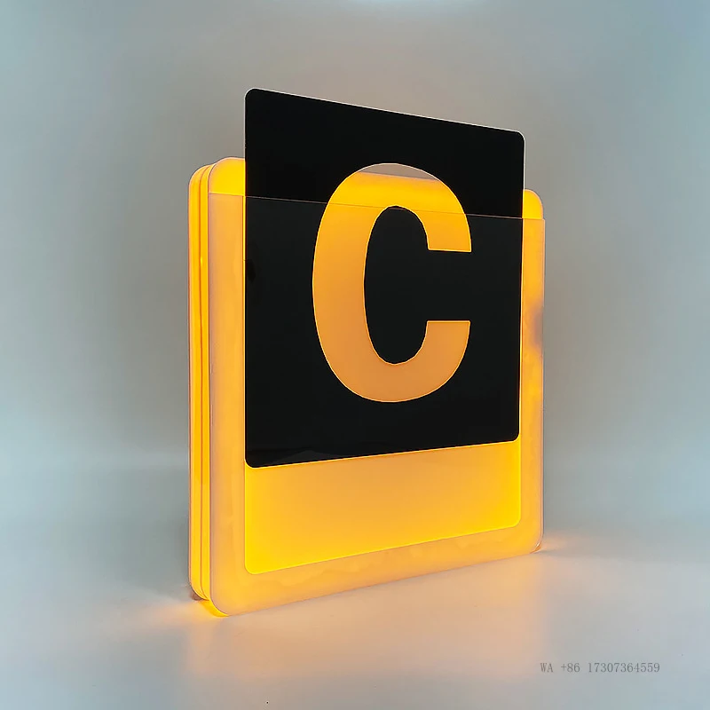 Light-up hand-held signLEDEnglish word cards for charging and changing words, props for creating atmosphere in bars and nightclu