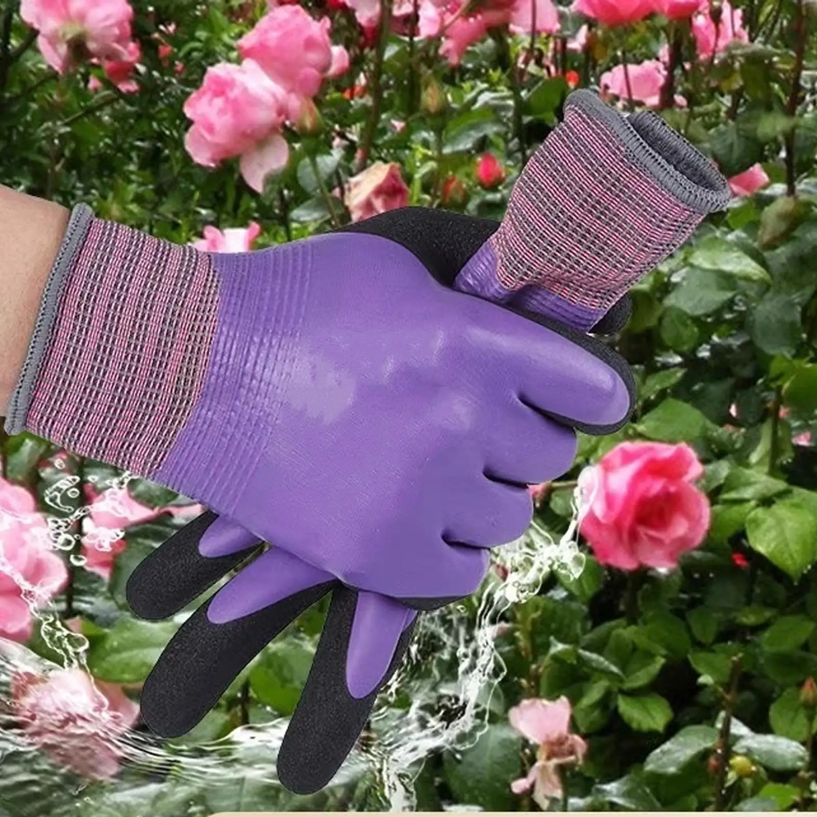 Waterproof Latex Safety Gloves Non-Slip Elastic Work Mitts rotective Gloves Gardening Gloves  Planting Work Cleaning Gloves