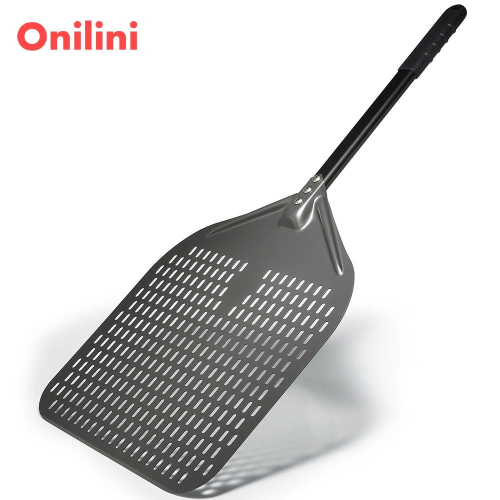 Imagem -03 - Onilini-alumínio Alloy Handle Pizza Peel Grupo Perfurado Pizza pá Retangular Pizza Paddle 12 13 14