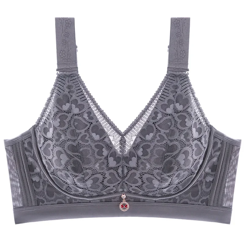 

KUCLUT Bras for Women Wireless Thin Breathable Full Cup Lace Flower Sexy Lingeries Plus Size 120EFG Lady's Underwear