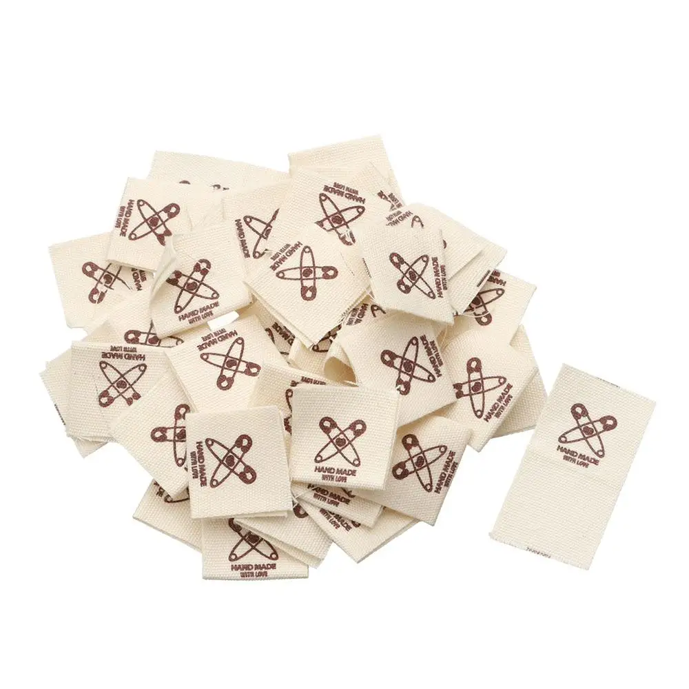 50PCS DIY Woven Knitted Supplies Sheep Scissors Clothing Tags Cloth Garment Labels Handmade With Love Sewing Accessories