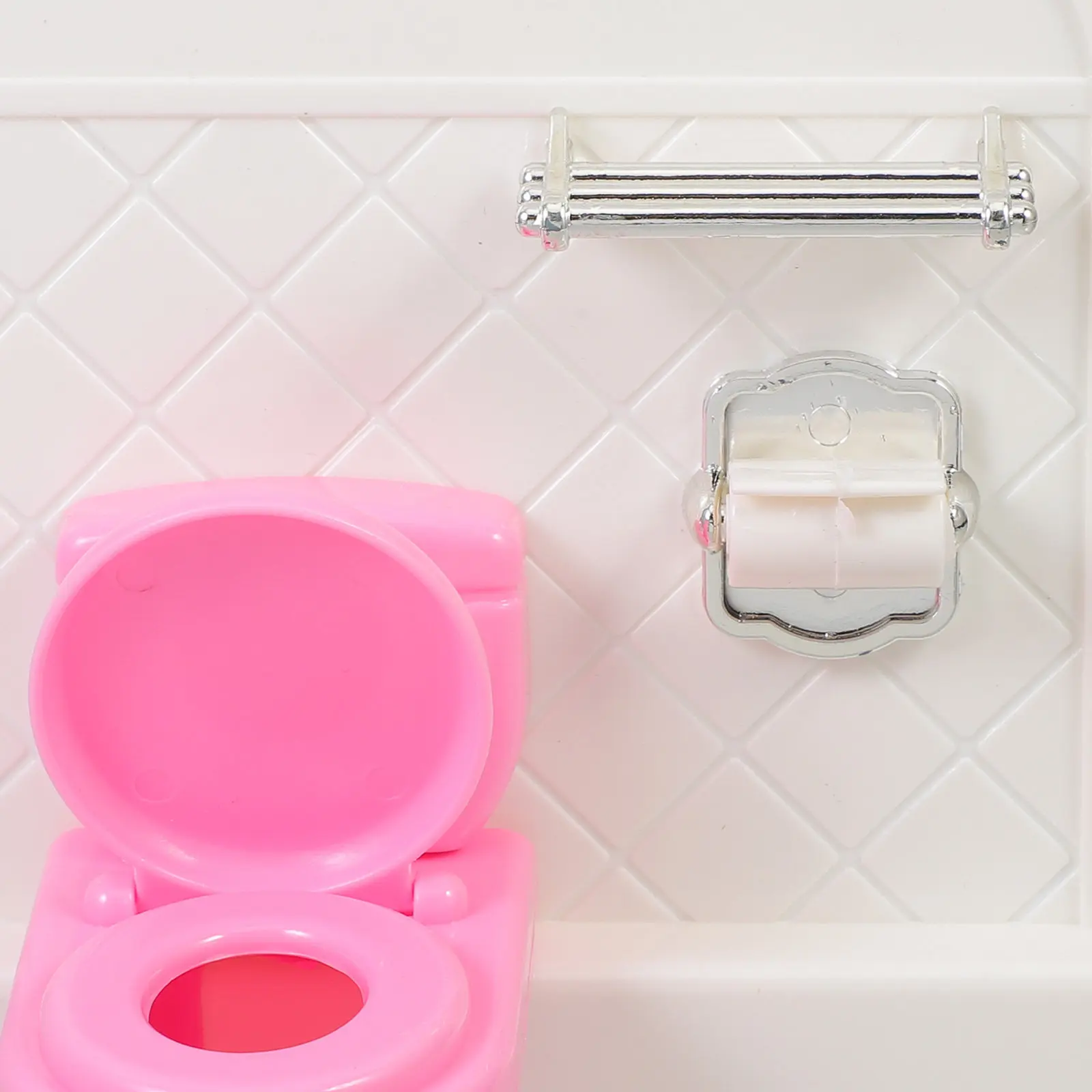 

Miniature Toilet for Small House Bathroom Realistic Design with Tissue Holder Elegant Mini Furniture Accessory for Dollhouse