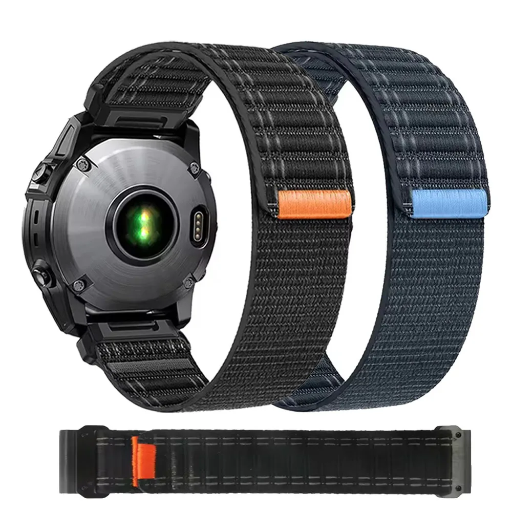 QuickFit 26mm 22mm Armband für Garmin Fenix 8 Pro E 7 7X Pro 6 6X 5plus 3HR Nylon-Schlaufenarmband Quatix 8/Instinct 3 2X Uhrenarmband