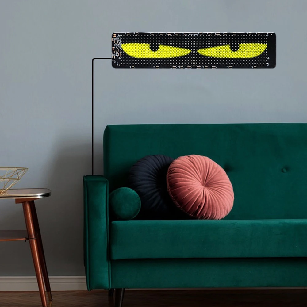 LED Matrix Pixel Panel Night Light DIY Programmable Demon Eyes Flexible LED Panel Remote Control for Car Truck Accessories