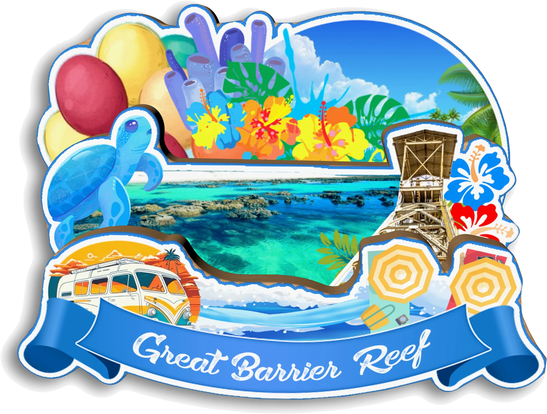 أديليد الحاجز العظيم الشعاب المرجانية أولورو الجبال الزرقاء جزيرة Rottnest نوسا أستراليا مغناطيس الثلاجة هدية تذكارية للسفر #3