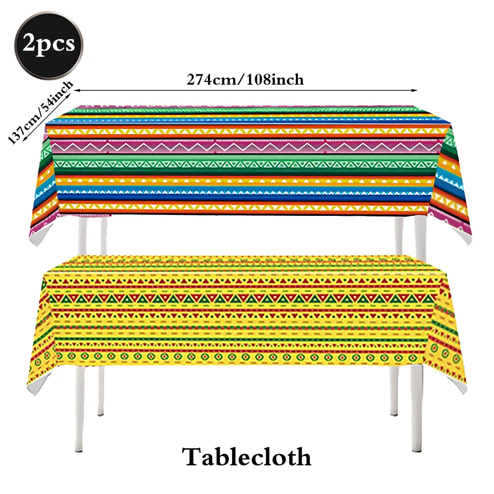Mexican Fiesta Party  Supplies Plates Cups Tablecloth Banner Cactus Carnival Event Summer Fiesta Taco Bout A Party Decorations view 3