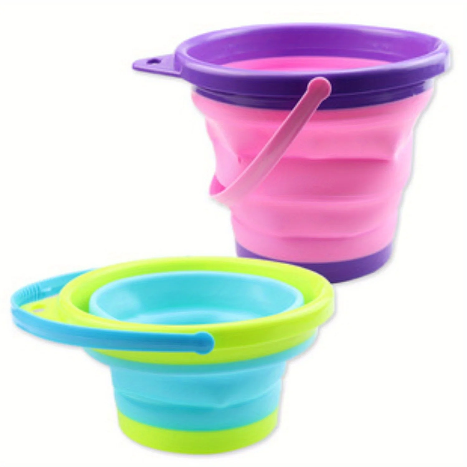 Summer Beach Play Toy Bucket Retractable Folding Bucket Multifunctional Outdoor Play Portable Square Bucket with Shovel