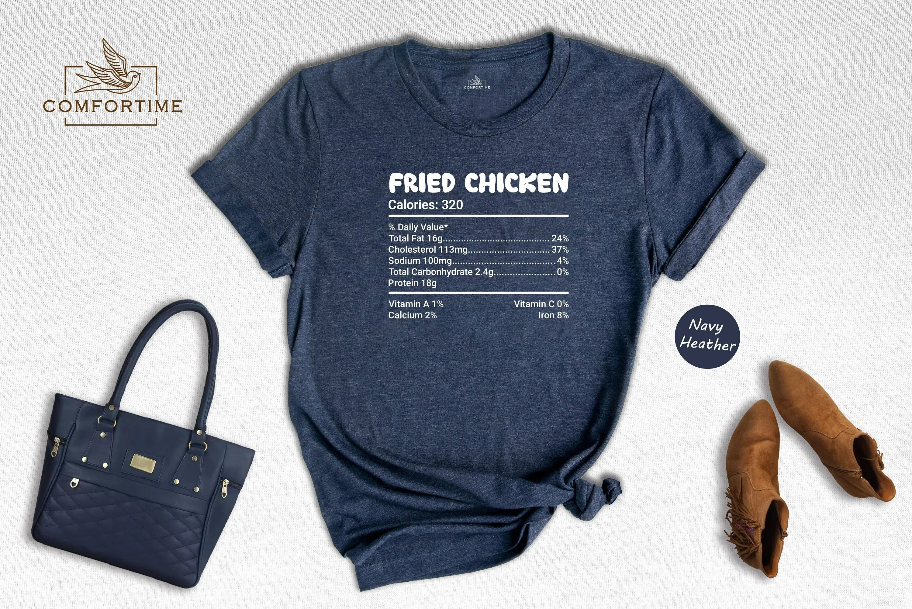 Fried Chicken Lover T Shirt Nutrition Facts Addict Crispy