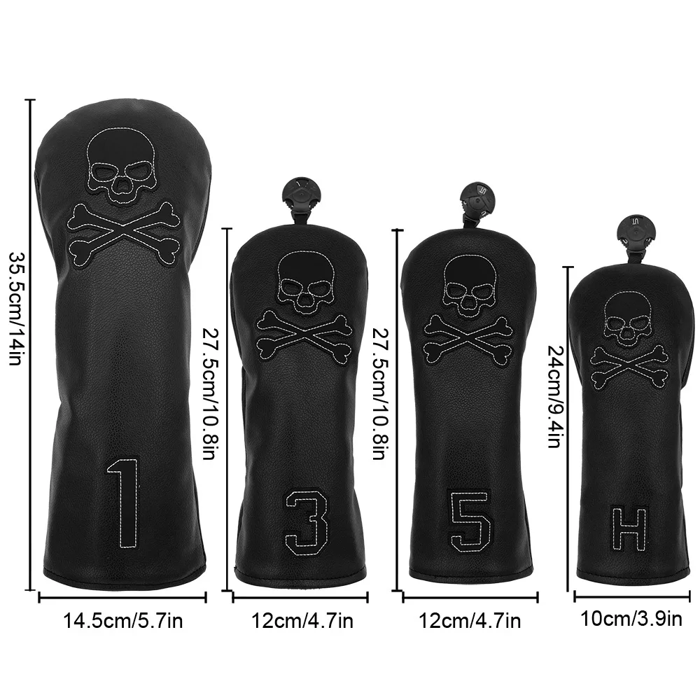 Skull Stitch Golf Club Cover Set - Golf Club Covers For Driver, Woods, Hybrids, Mallet Putter, Or Straight Putter, Pick Any One