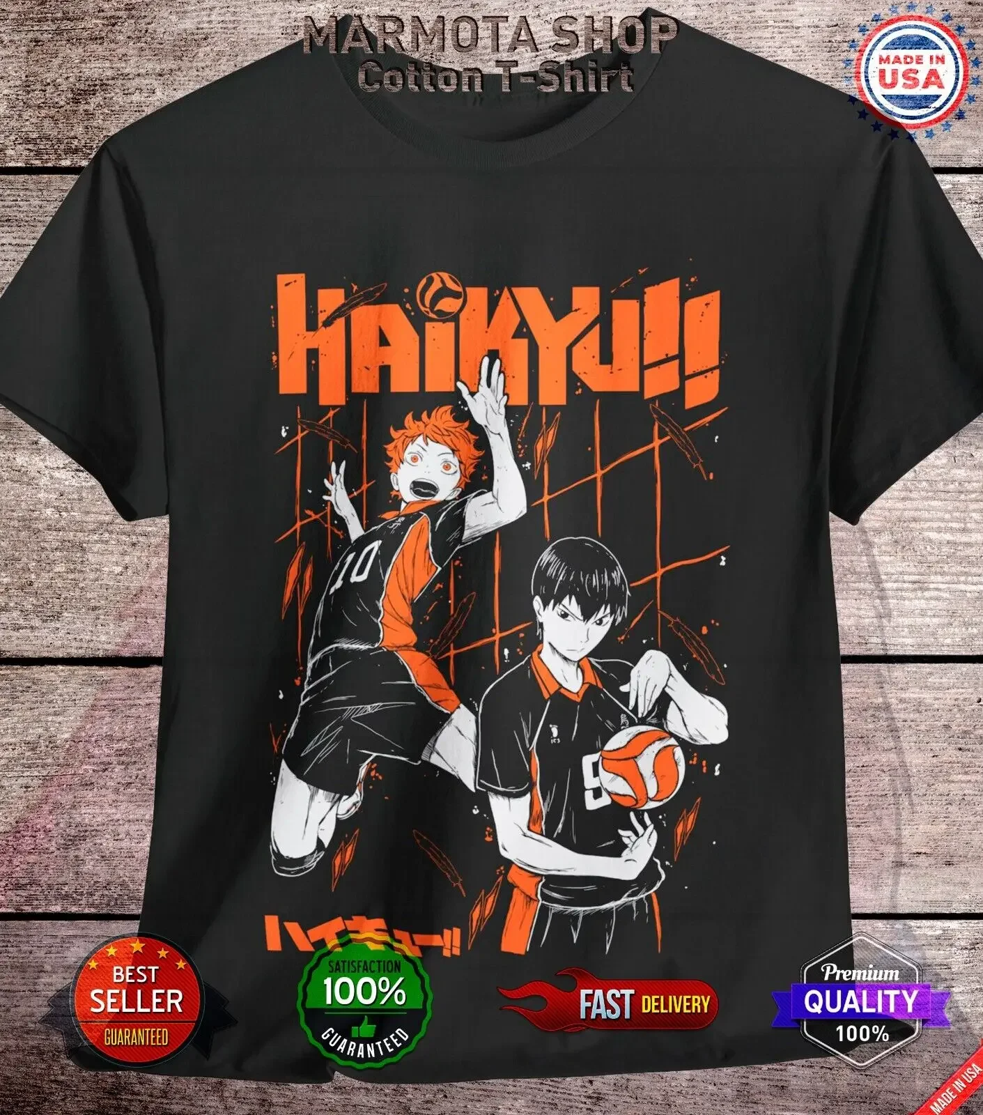 

Hinata Shoyo Haikyuu T-Shirt Tobio Kageyama Anime Japanese Tee Shirt Volleyball