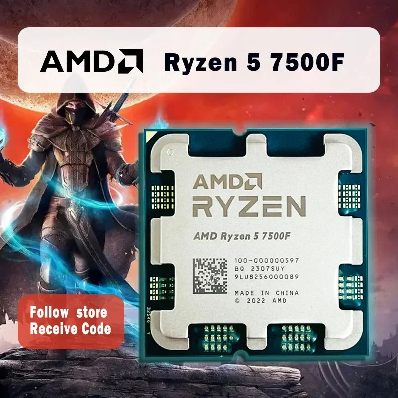 NEW AMD Ryzen 5 7500F R5 7500F 3.7GHz 6-Core 12-Thread CPU Processor 5NM L3=32M 100-000000597 Socket AM5 Without Cooler  cpu