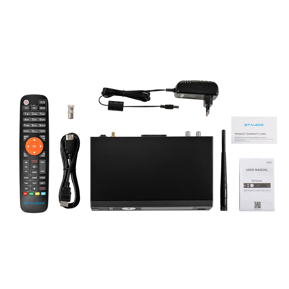 جهاز استقبال قمر صناعي GTMEDIA DVB-S2 V8 Turbo HD 1080P مع فتحة بطاقة CA للصوت والفيديو المنزلي