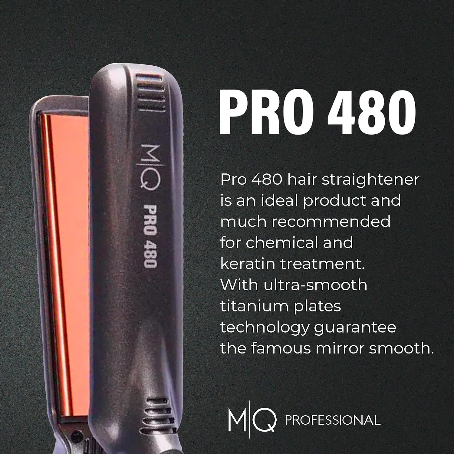 Professional Titanium Flat Iron Hair Straightener with 480°F High Heat