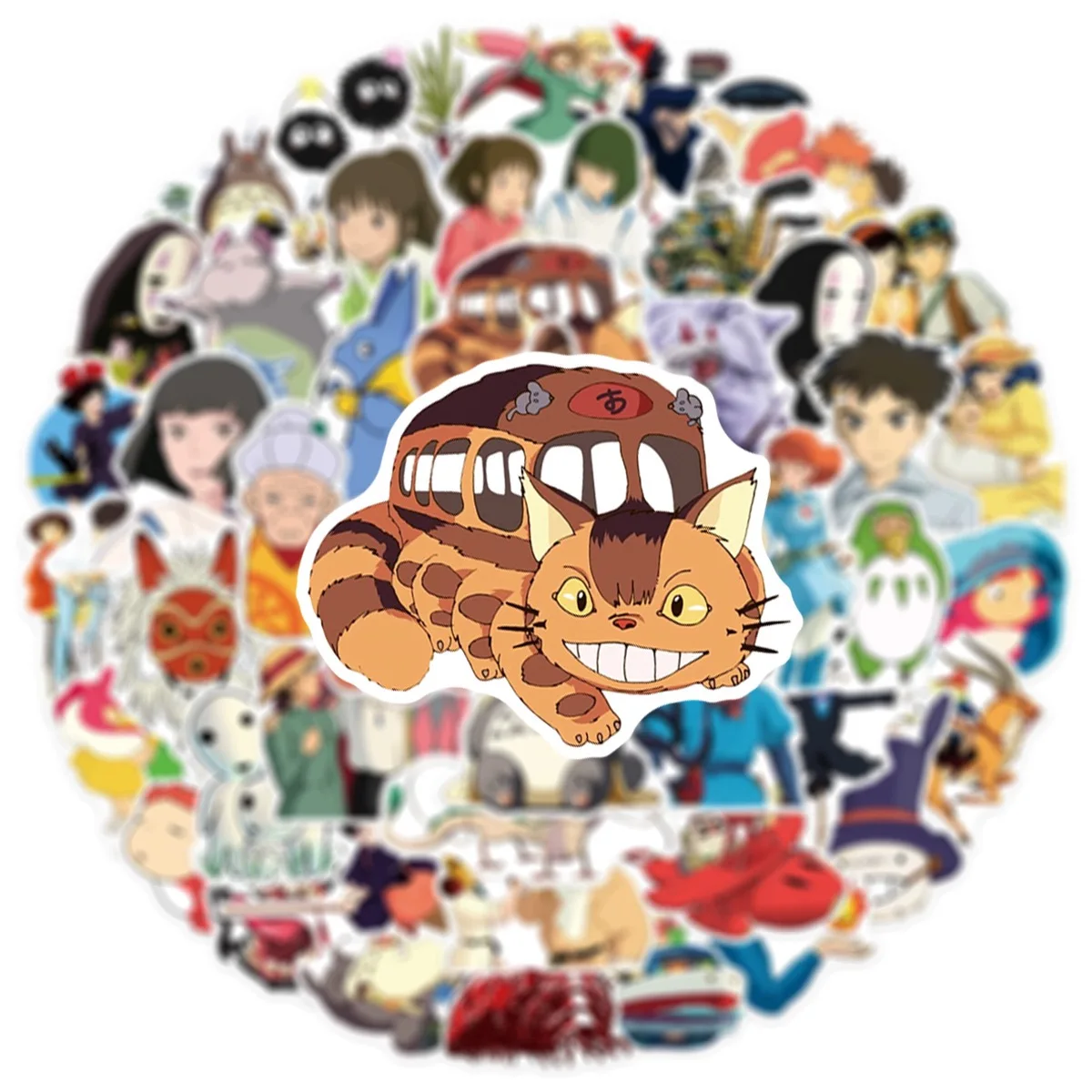 50 Stück Hayao Miyazaki Anime-Aufkleber Graffiti-Sticker für Laptop, Handy, Wasserflasche, Gepäck, Notizbuch, Wasserfeste Aufkleber – Detail 4