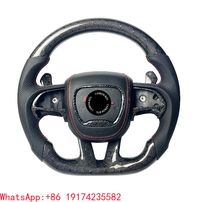 

Factory Customization for Dodge Charger Challenger RAM SRT GT RT Sports Snake Pattern Carbon Fiber Steering Wheel Retrofit