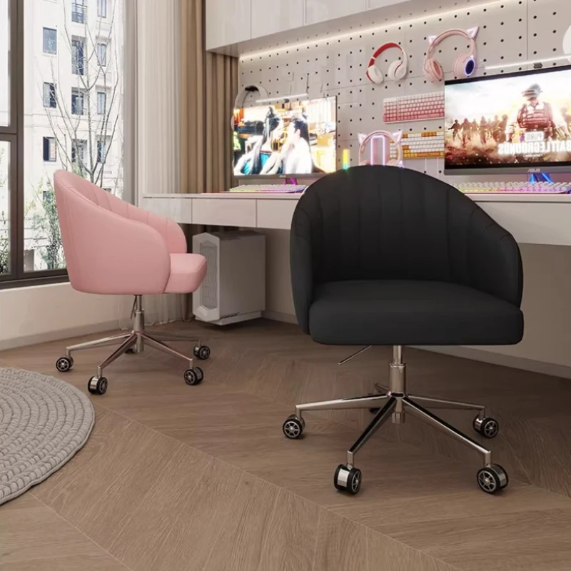 Luxury Swivel Office Chair Comfortable Computer Desk Seat Adjustable Makeup Vanity Stool for Bedroom