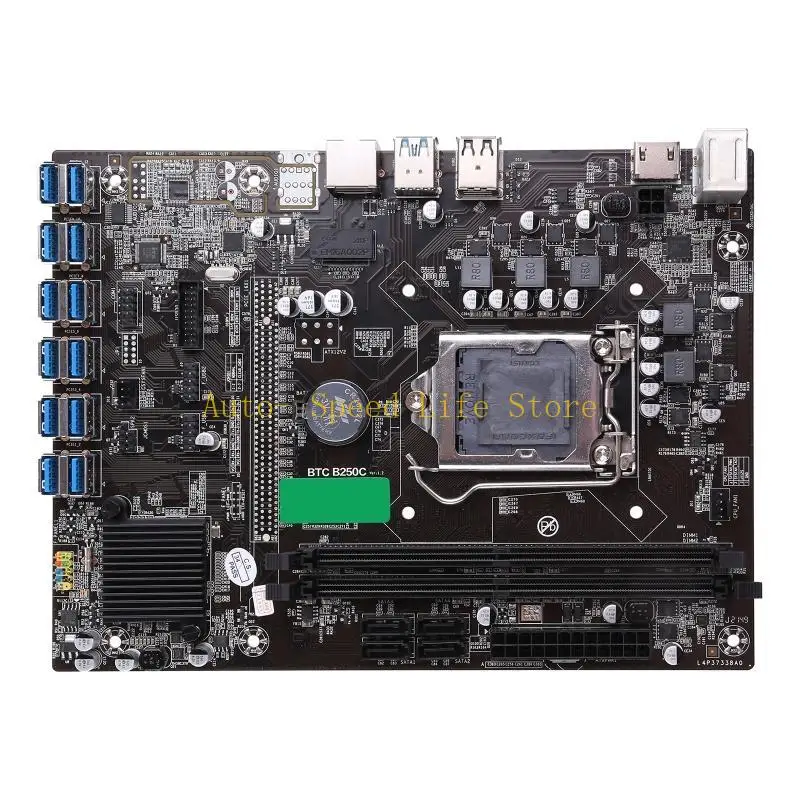 

02DA Mining B250C BTC 12 PCI-E Desktop Motherboard LGA 1151 DDR4 SATA3.0 USB3.0 CPU