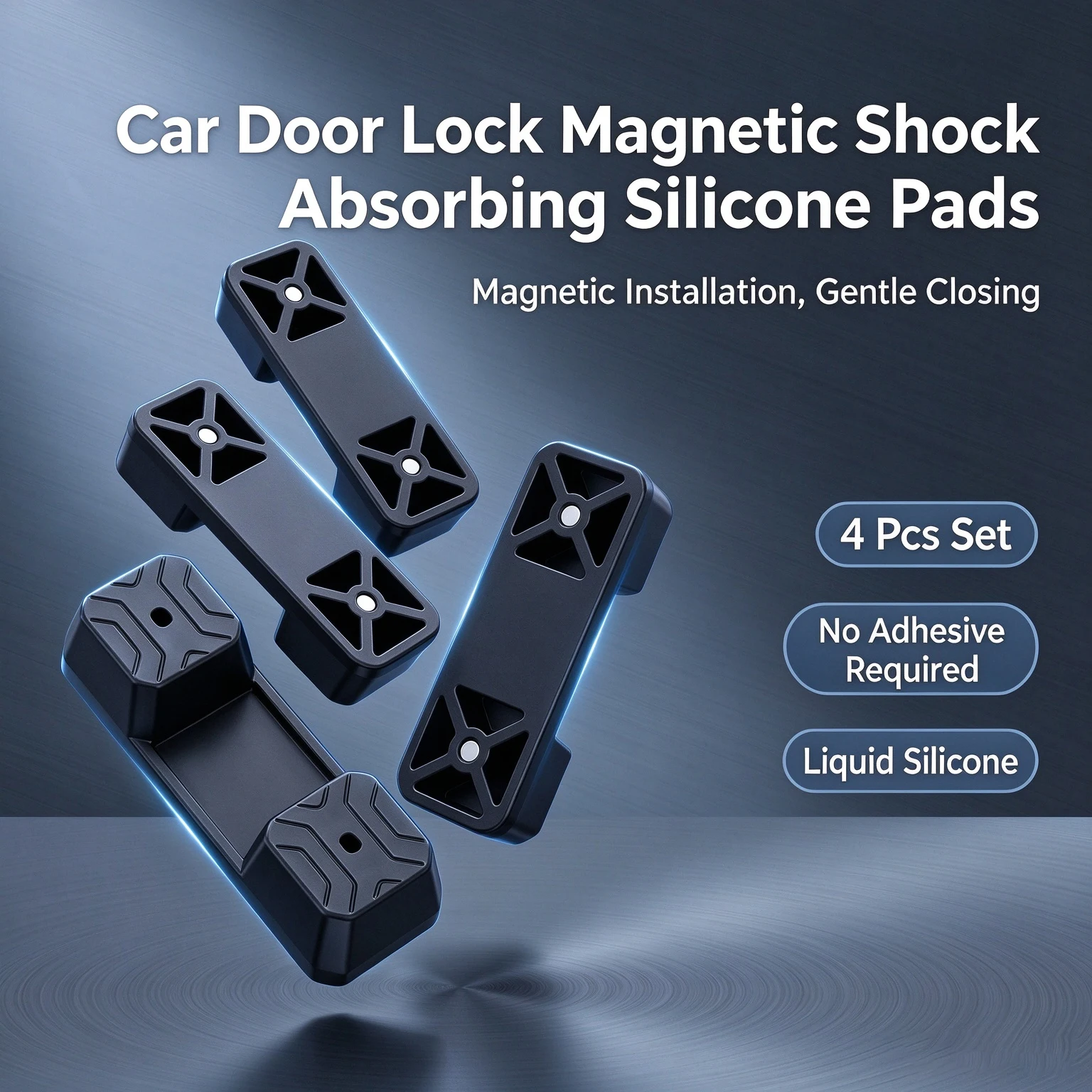 Liquid Silicone Buffer Pad, Noise Reduction Quiet Closing Pad, Impact Protection Pad, 4 Pcs Universal Auto Parts