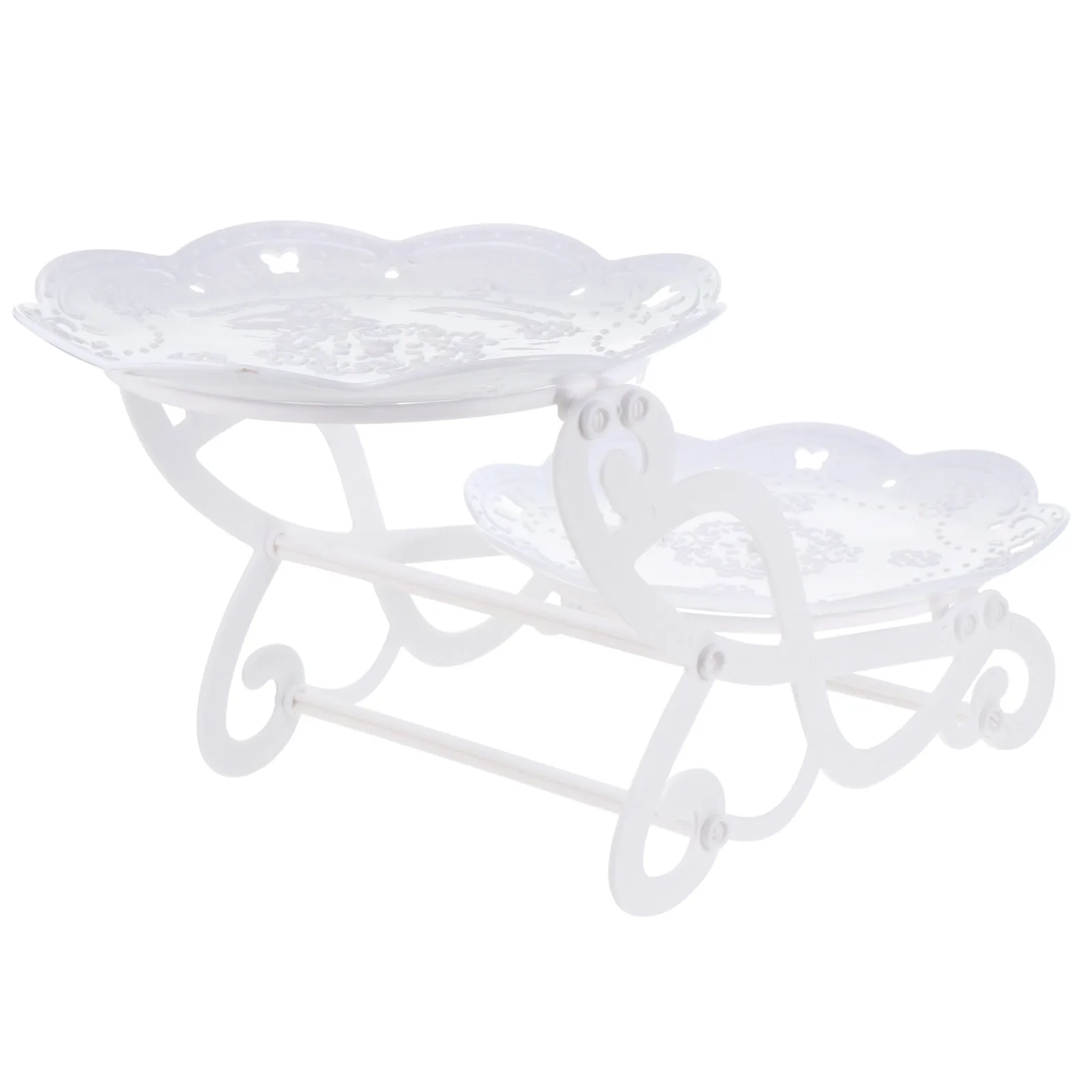 

Cake Display Stand 1 Tier Plastic Dessert Rack for Cupcakes Party Gold Reusable Easy Clean Kitchen Bar Shelf Use