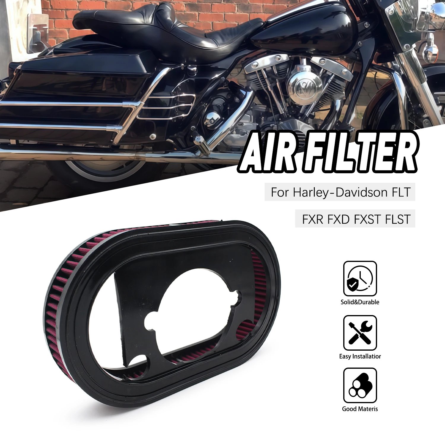 

Motorcycle Parts For Harley-Davidson FLT FXR FXD FXST FLST 34-1066 29025-88 29025-88B air filter element replacement parts.