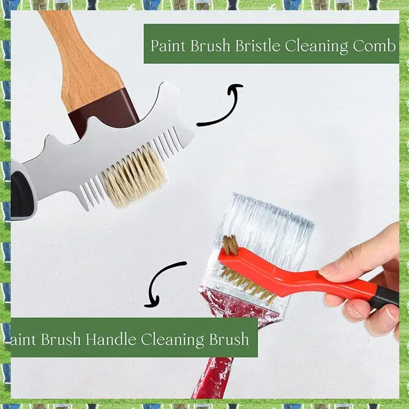 

FTS 3 Pcs 4-In-1 Paint Brush Comb Wire Brush Set, Brush Roller Cleaner Tool Cleaning Scrubbing Dirt Paintbrush Cleaners