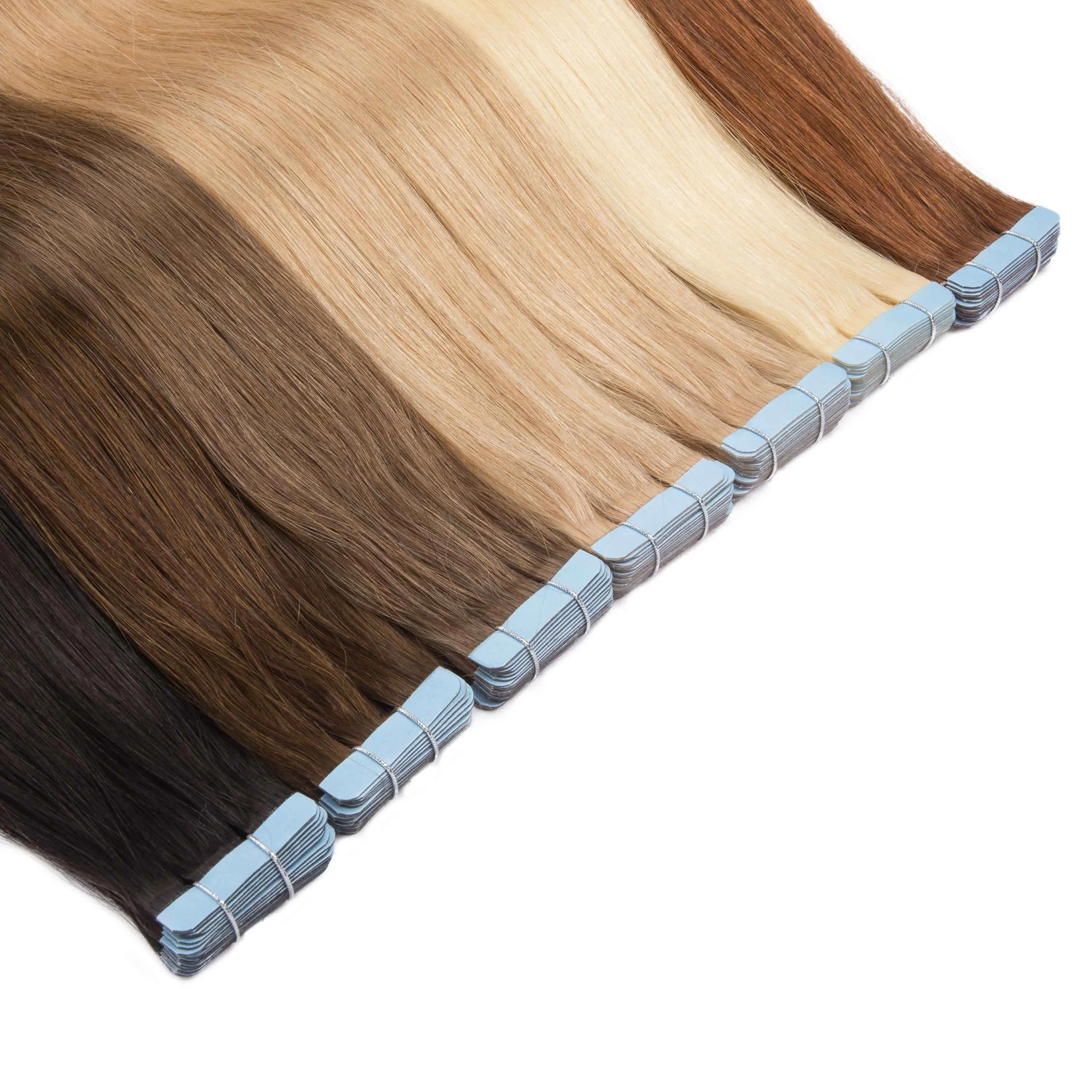 Straight Tape In Hair Extensions 100% Remy Human Hair Real Natural Hair European Blonde Seamless Skin Tape Adhesives Extensions