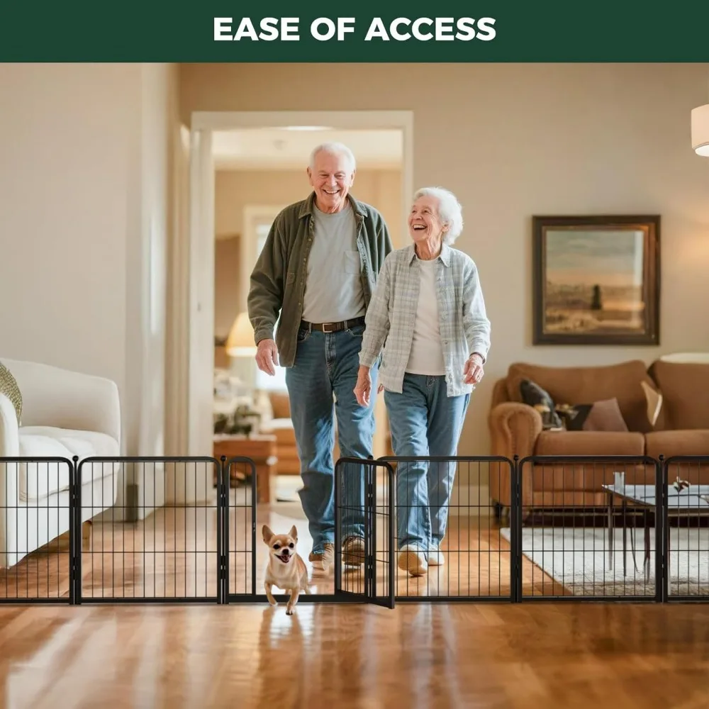 Cercadinho para cães interno resistente para brincar seguro e sem estresse, gabinete de 24 polegadas de altura com 12 painéis ideal para filhotes e cães pequenos