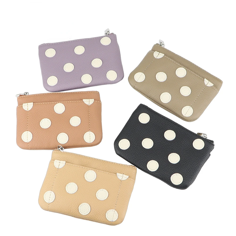 

URBAN MASTER New Design Cute Genuine Leather Dot Women's Coin Purse, Fashion Simple Card Holder, Key Lipstick Storage Bag 1598