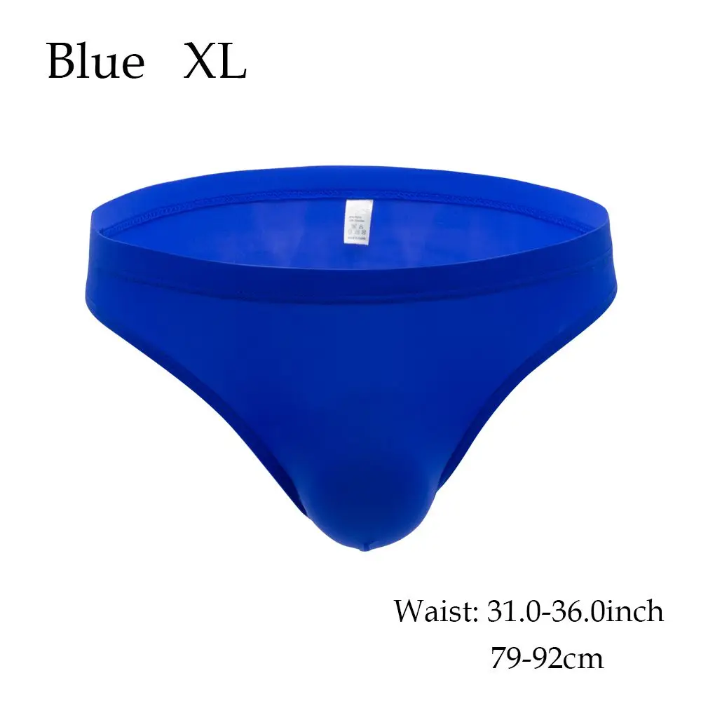 

Sexy Low Waist Seamless Mini Bikini Ice Silk Briefs Men Underwear Thin Underpants