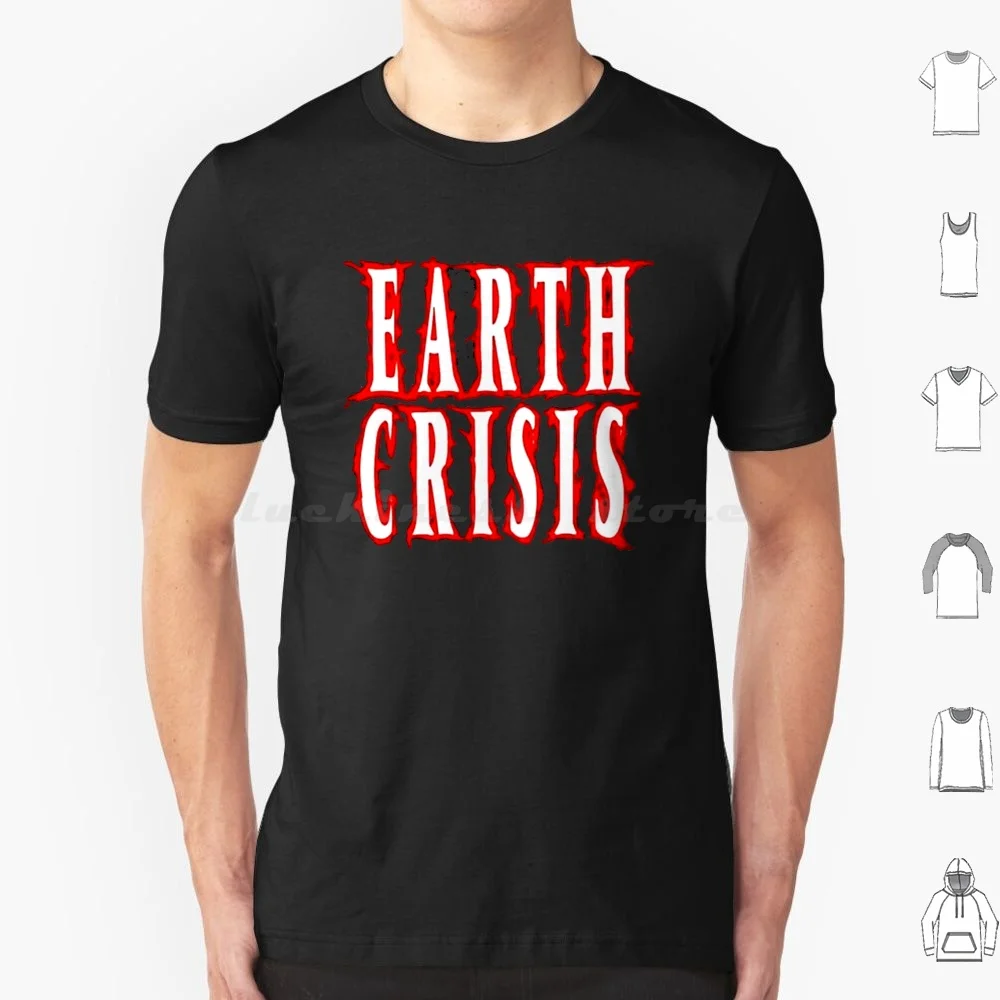 تي شيرت Crisis Never Ends In Earth مقاس كبير 100% قطن شعار الموسيقى باند معدني Oldskull