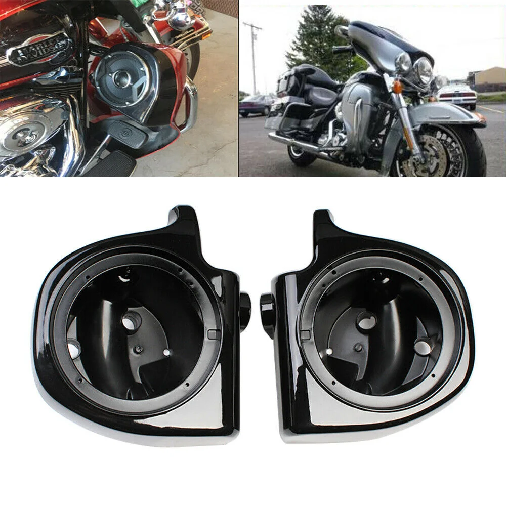 

Motorcycle Black 6.5" Speaker Pod Box Lower Vented Fairing For 1993-2013 Harley Touring Electra Street Glide Road King
